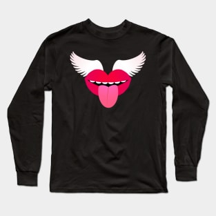 Kissy Red Lips Long Sleeve T-Shirt